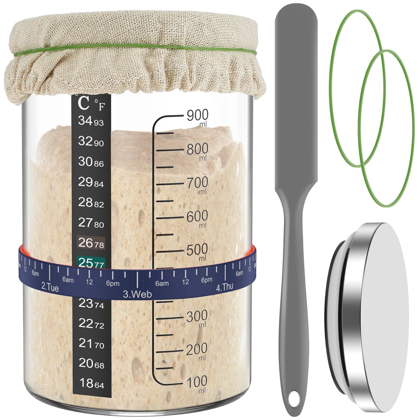 Sourdough Starter Jar Kit with Fermentation Accessories