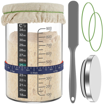 Sourdough Starter Jar Kit with Fermentation Accessories