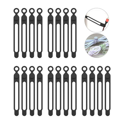 Reusable Silicone Cable Ties for Cord Management & Travel Organization