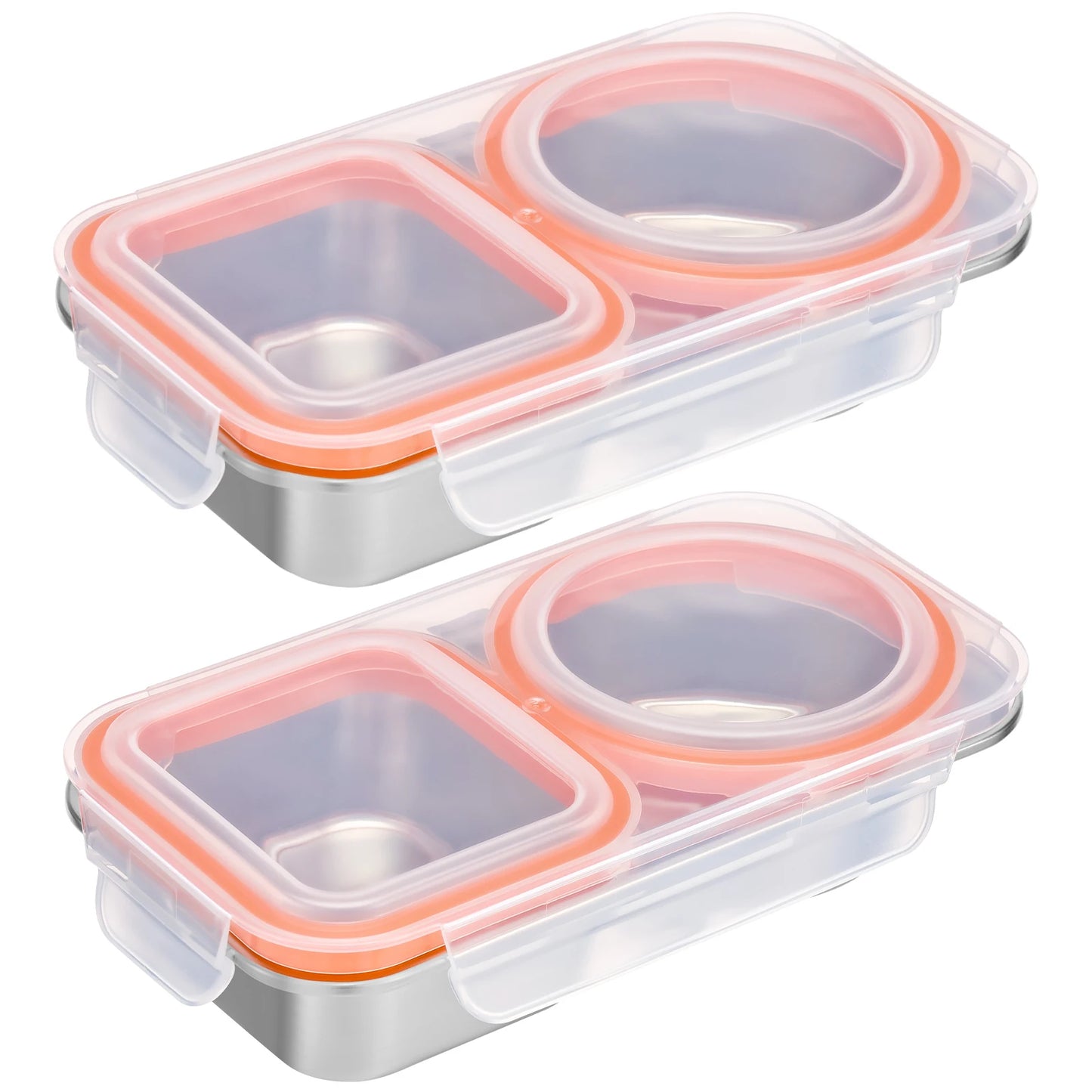 Stainless Steel Divided Bento Food Storage Box Set