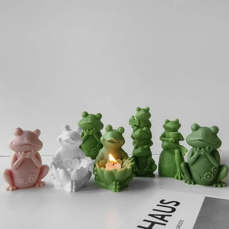 Frog Candle Silicone Mold DIY Gypsum Aromatherapy Candlestick