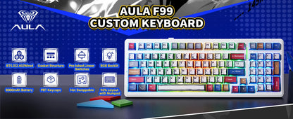 RGB Hot-Swappable Gaming Keyboard with PBT Comic Keycaps