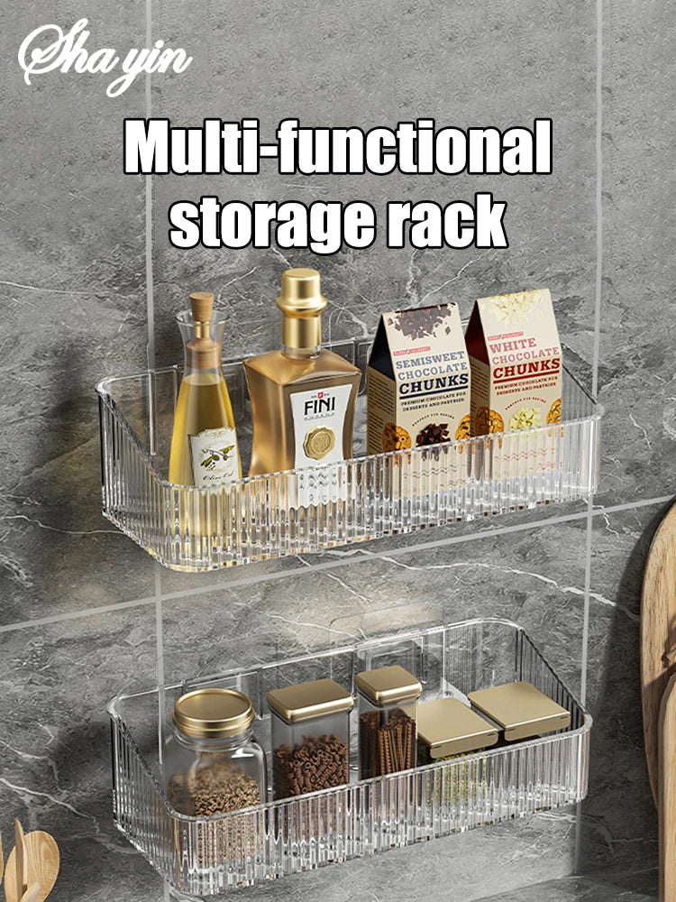 Wall-Mounted Bathroom Storage Basket & Organizer Rack
