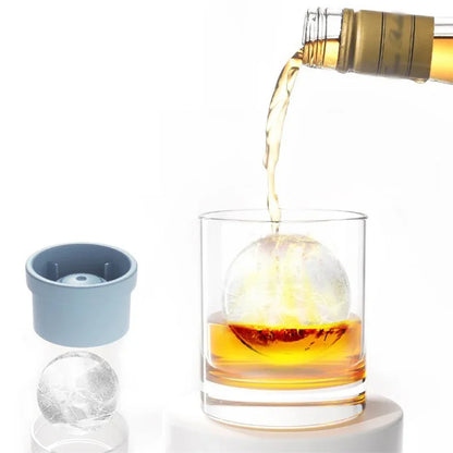 Reusable Round Ice Ball Mold for Whiskey, Cocktails & Chilled Drinks