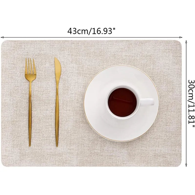 Faux Leather Table Placemats Set
