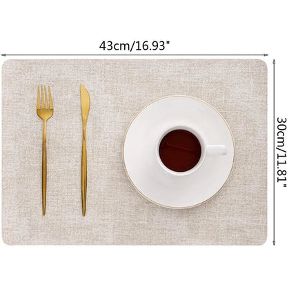 Faux Leather Table Placemats Set