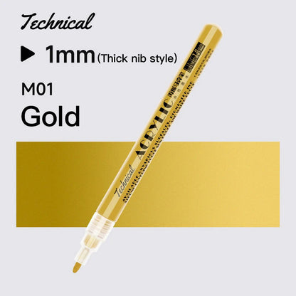 Metallic Acrylic Paint Marker Pens Set