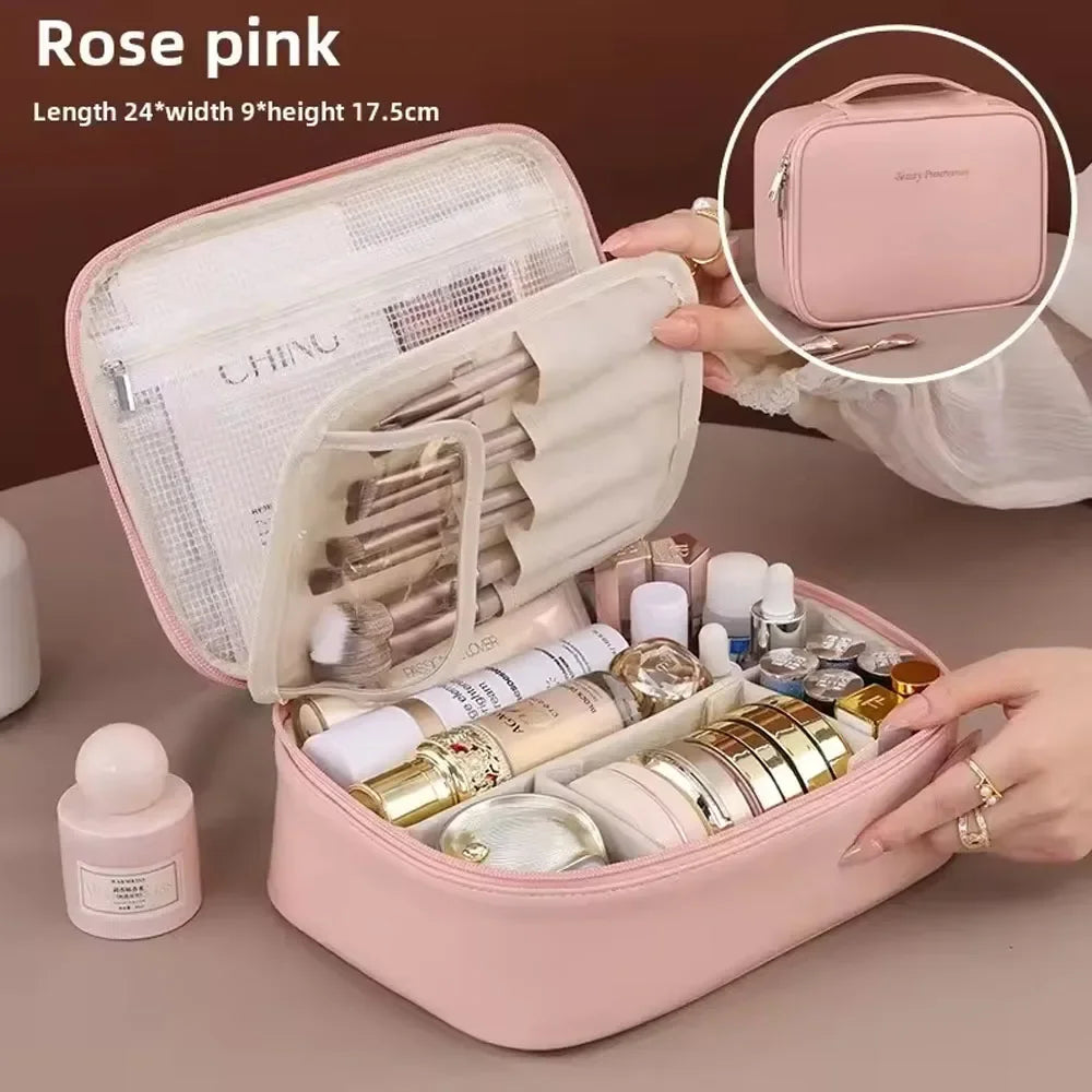 Double-Layer Cosmetic Organizer Bag