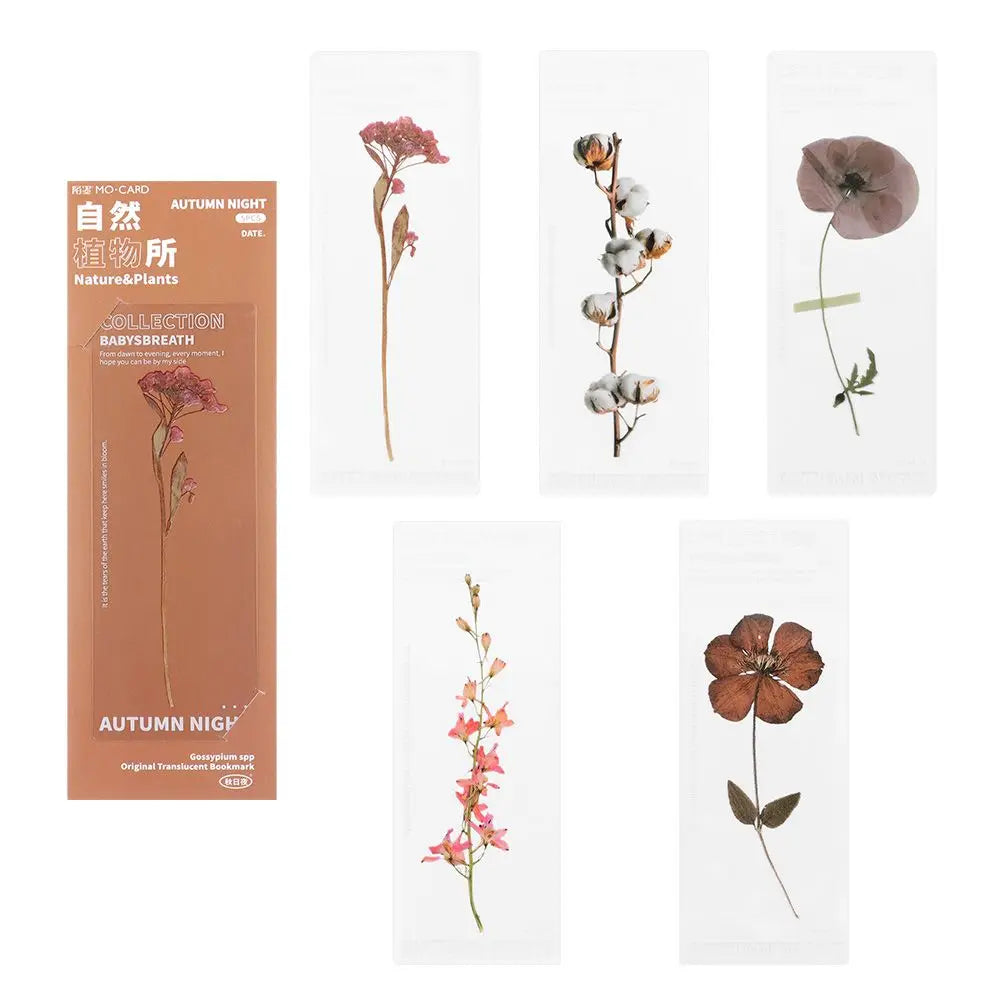 Translucent Flower Bookmark Set