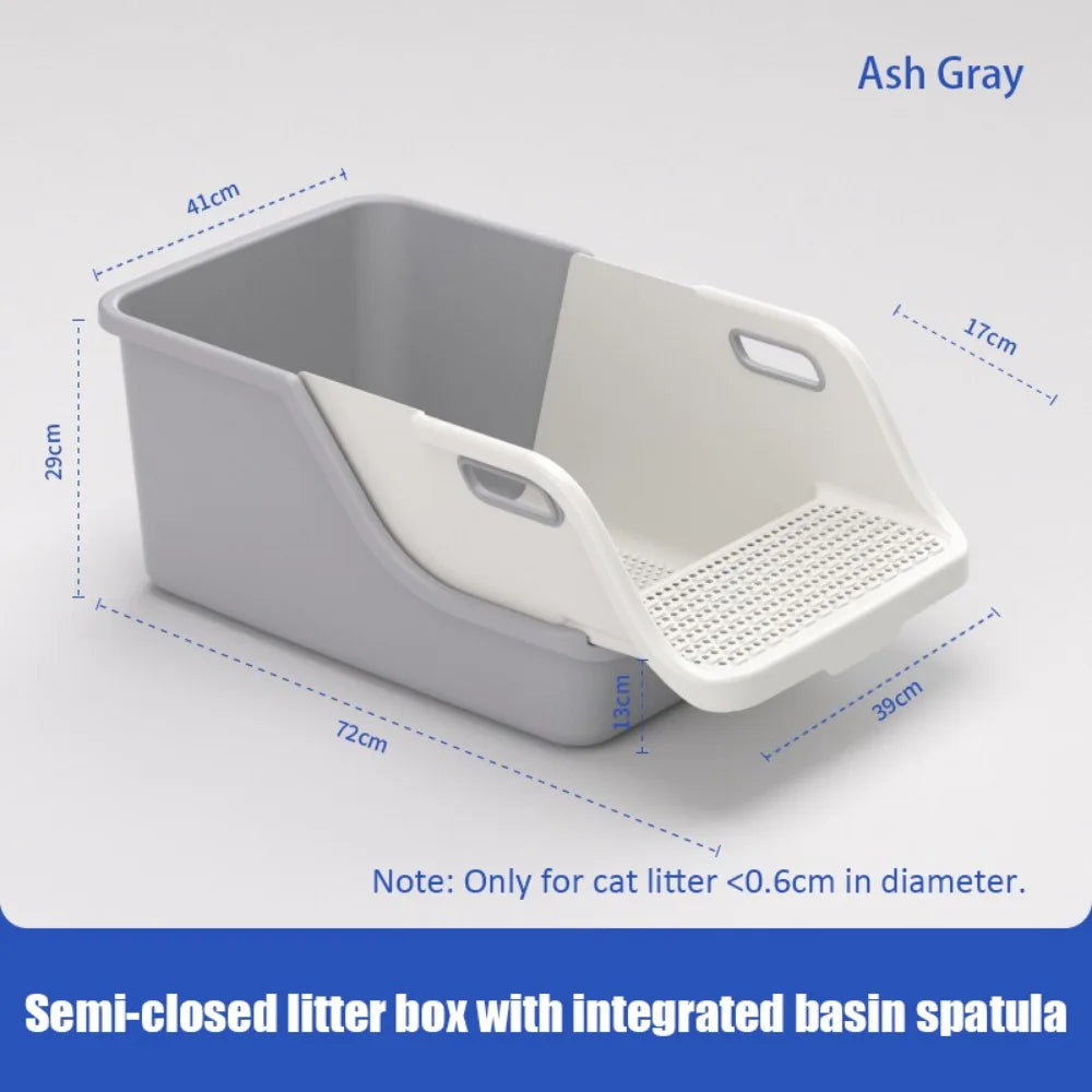 Extra Large Semi-Closed Cat Litter Box
