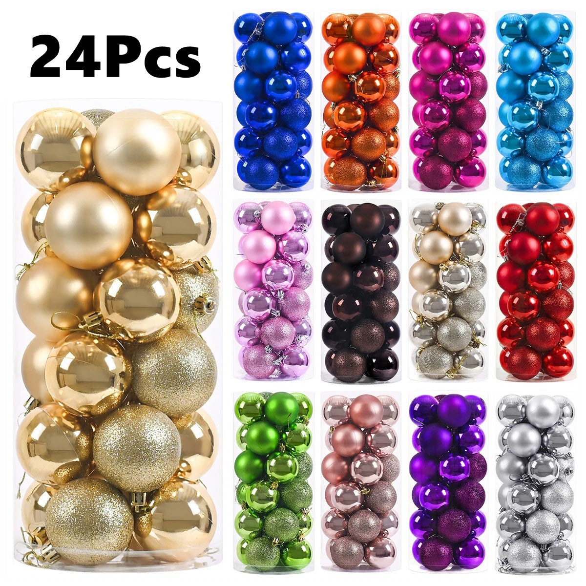 24-Piece Christmas Bauble Ornament Set