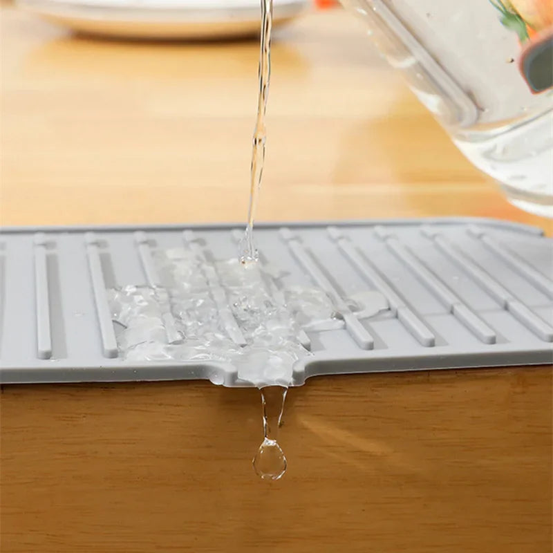 Silicone Faucet Splash Guard & Drain Mat for Kitchen & Bathroom Sinks