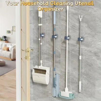 Wall Mounted Mop & Broom Holder Set