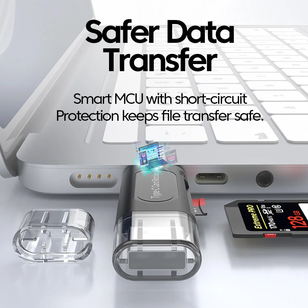 4-in-1 USB & USB-C SD/TF Card Reader