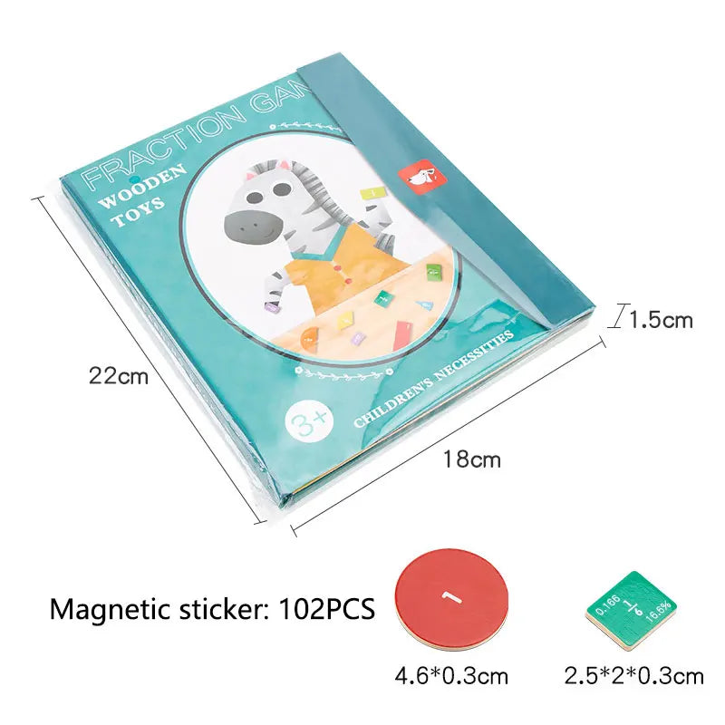 Children Magnetic Fraction Learning Math Toy