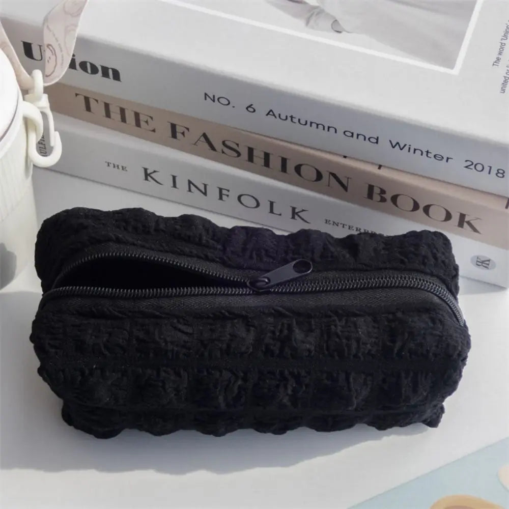 Cute Puffs Fabric Pencil Case with Large Capacity