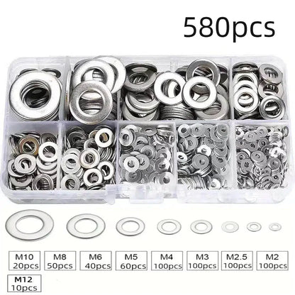 304 Stainless Steel Flat Washer Assortment Kit