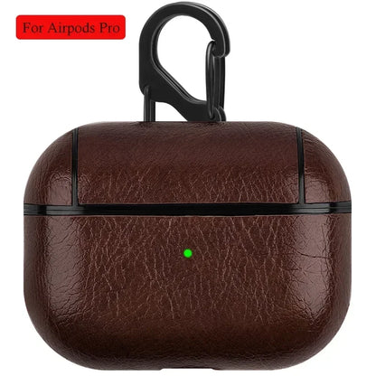 PU Leather Earphone Case For Apple AirPods With Keychain