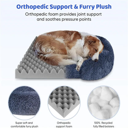Plush Dog Bed with Removable Cover