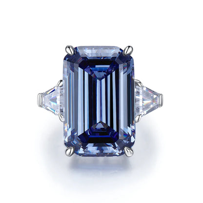 925 Sterling Silver Sapphire Statement Ring
