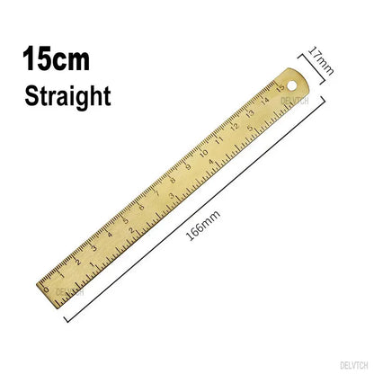 Vintage Brass Double Scale Straight Ruler