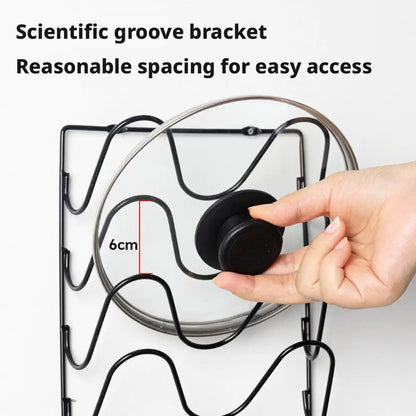 Wall Mounted Pot Lid Organizer Rack