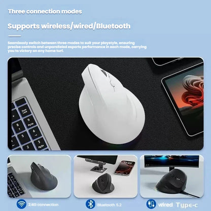 Triple-Mode Vertical Wireless Mouse