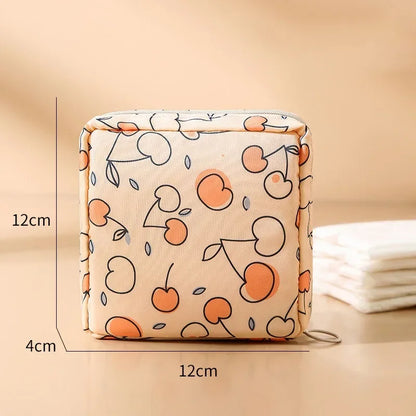 Heart Print Feminine Hygiene Storage Pouch