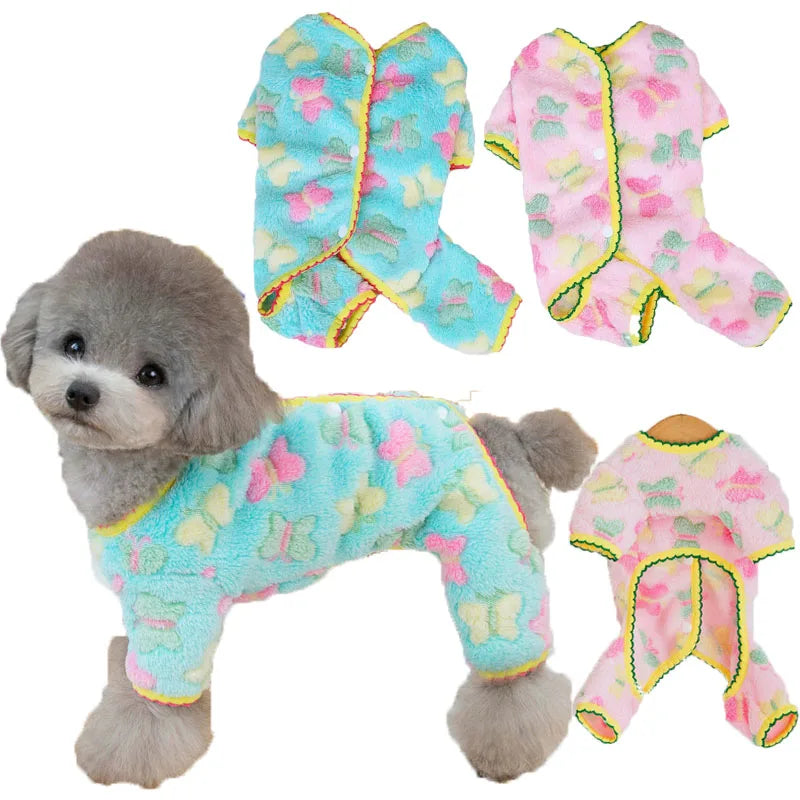 Winter Fleece Dog Jumpsuit Pajamas