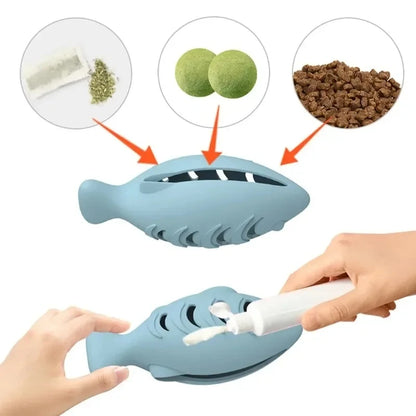 Octopus Silicone Cat Chew Toy with Treat Puzzle Feeder