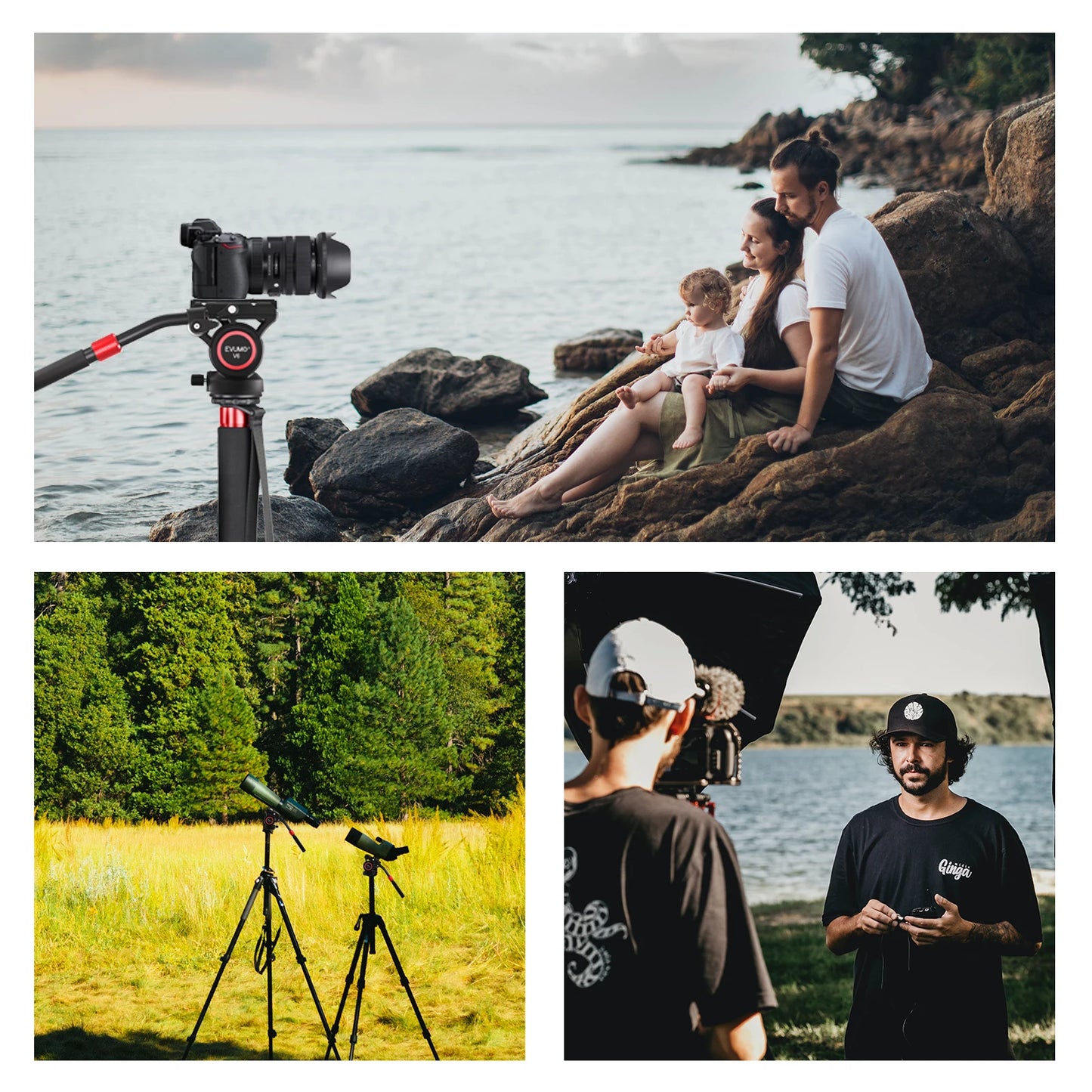 EVUMO V6 Fluid Video Tripod Head with Handle