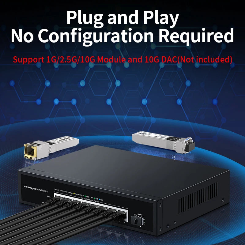 2.5GbE Web Managed PoE Switch with VLAN, QoS & LACP