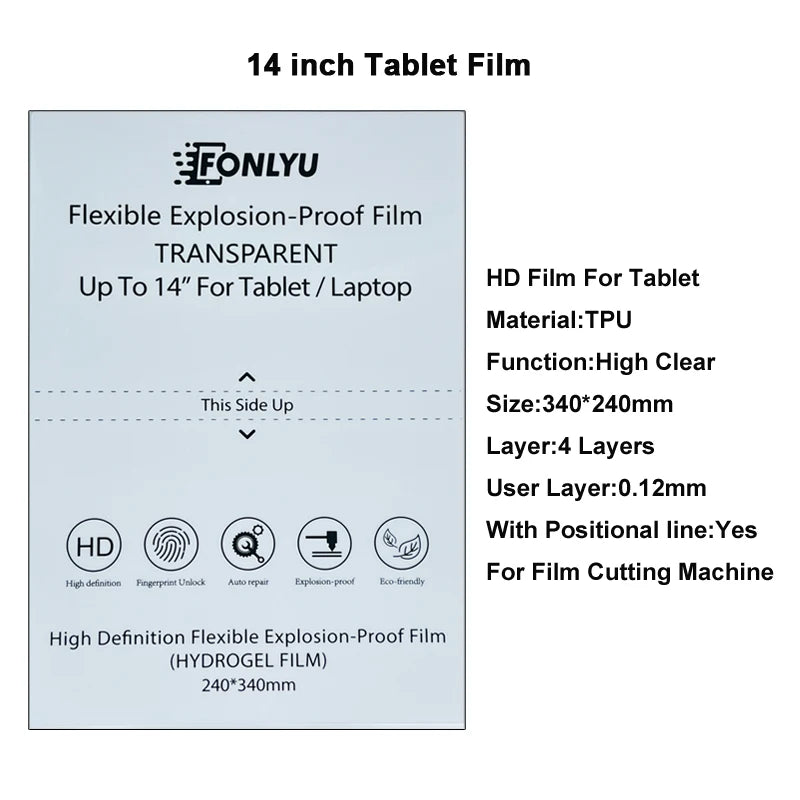 Fonlyu Soft TPU Screen Protector Film for Tablets