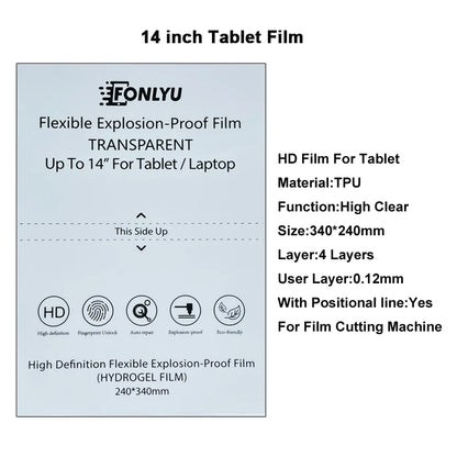 Fonlyu Soft TPU Screen Protector Film for Tablets