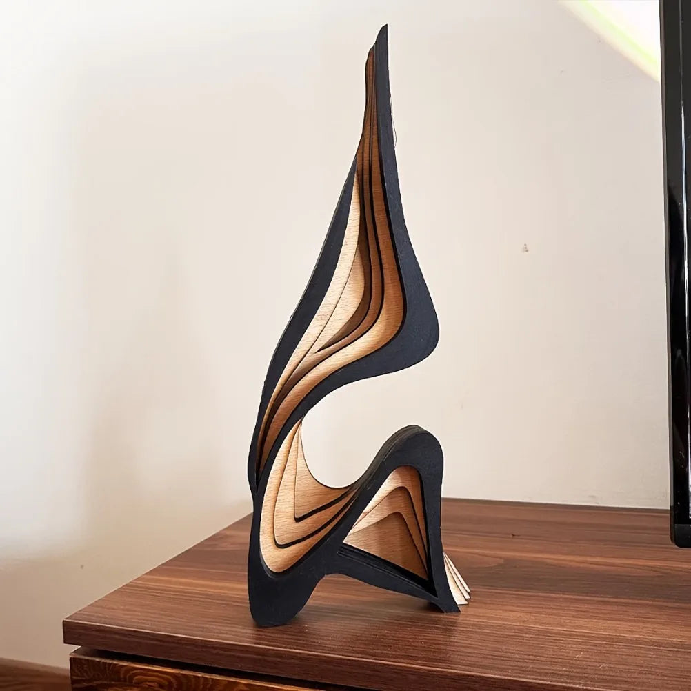 Abstract Wooden Sculpture Ornament