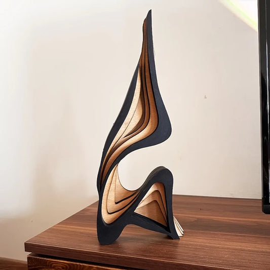 Abstract Wooden Sculpture Ornament