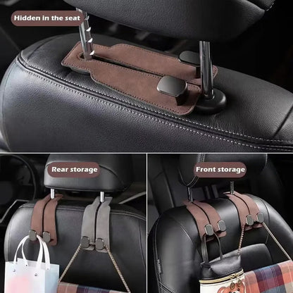 2 in 1 Car Premium Suede Hanging Dual Hook