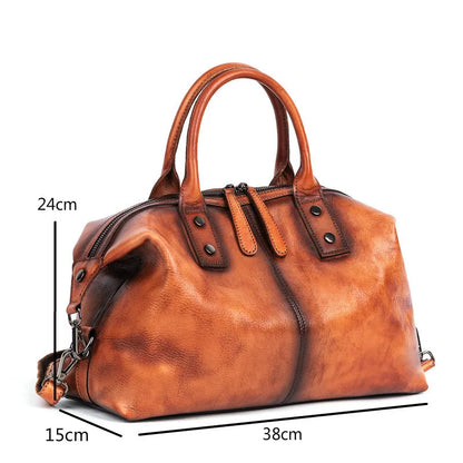 Johnature Genuine Cowhide Leather Hobo Bag