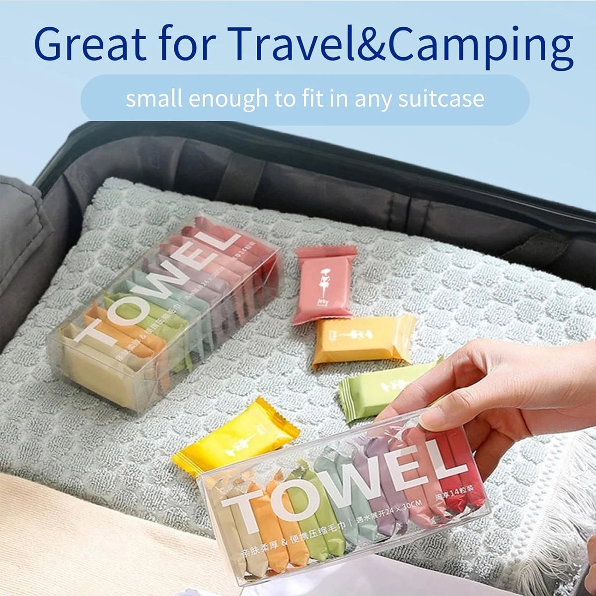 Compressed Cotton Travel Towels Set