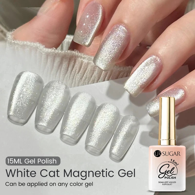 UR SUGAR 15ml White Cat Magnetic Gel Nail Polish