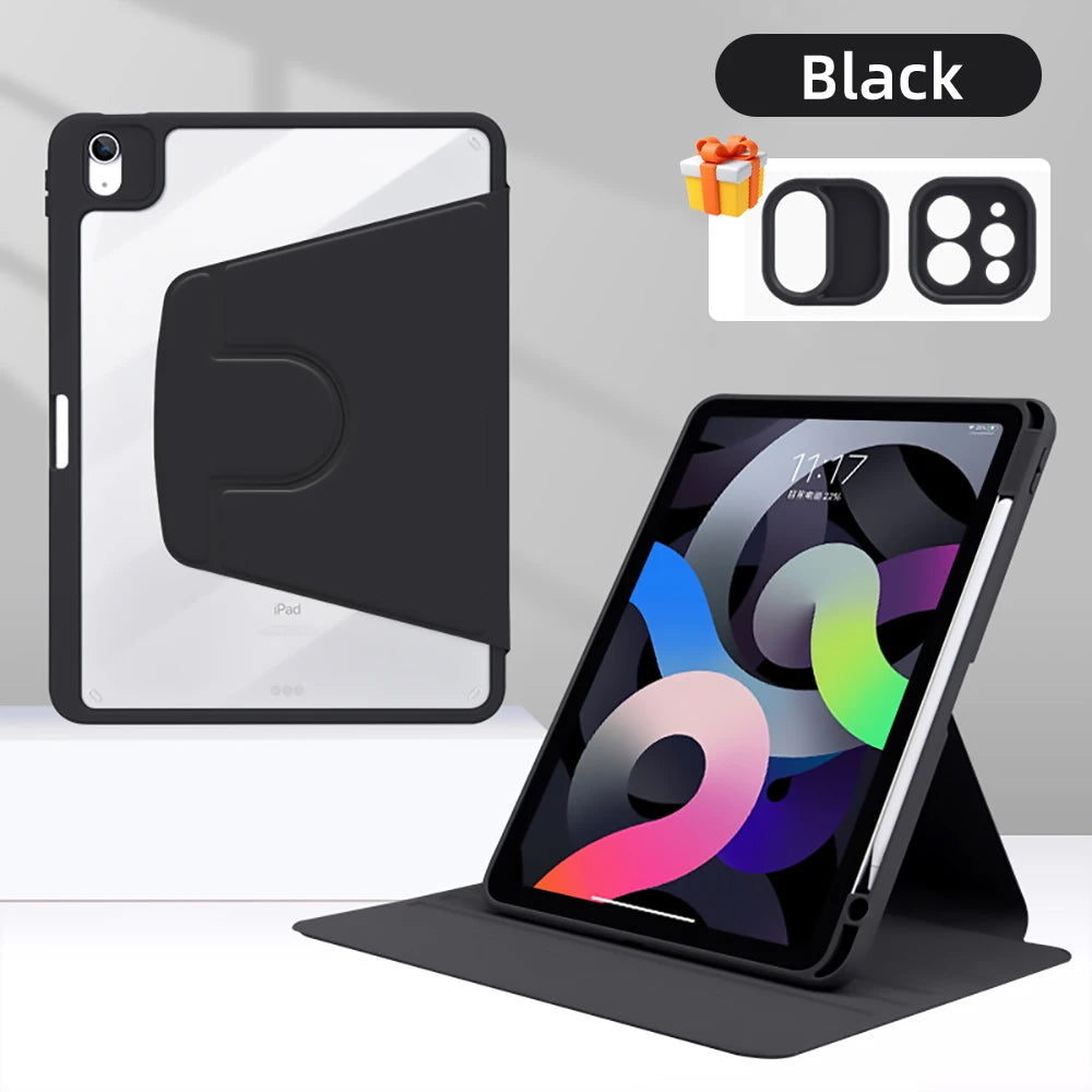 360° Rotatable Transparent Back Case for Apple iPad