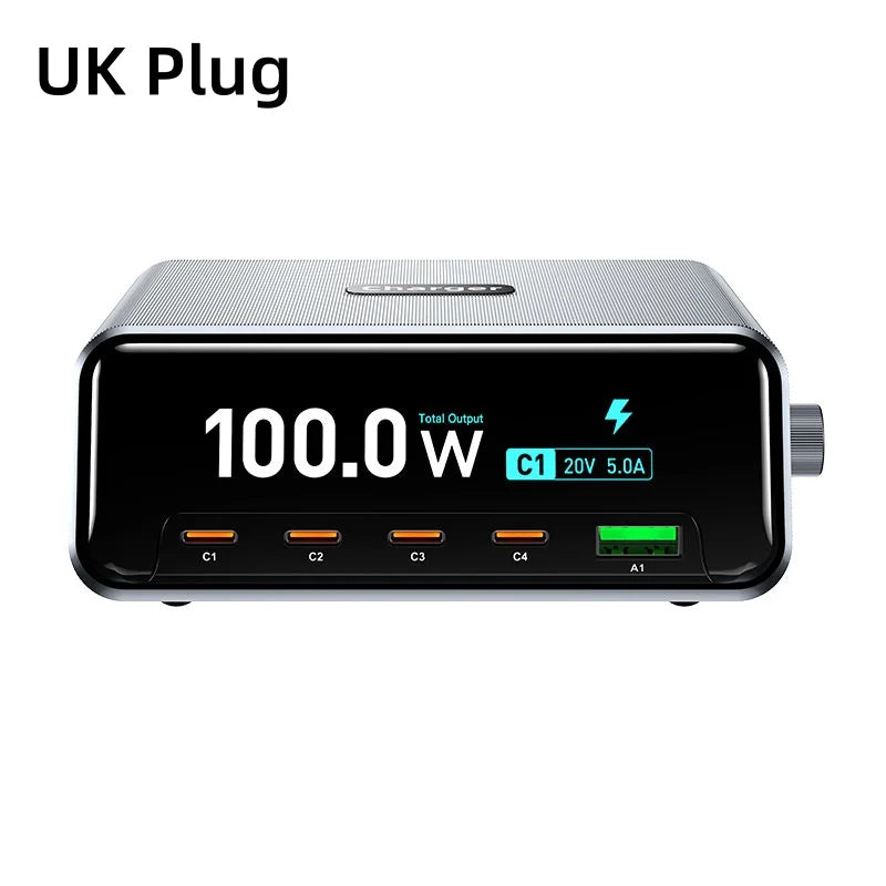 100W GaN 5-Port Smart Desktop Fast Charger