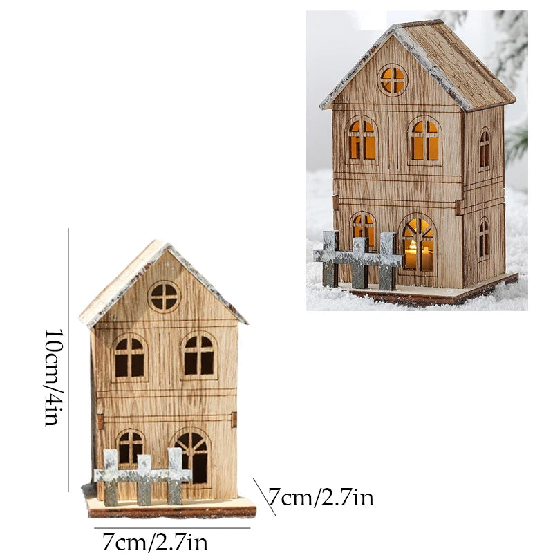 LED Wooden Christmas House Ornament