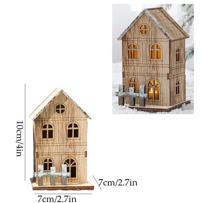 LED Wooden Christmas House Ornament