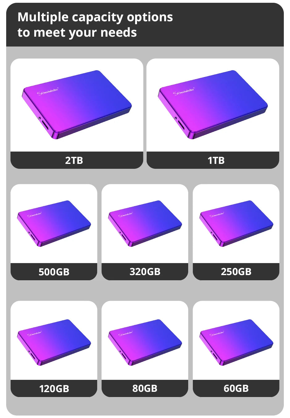 2.5” USB 3.0 External HDD for PC, Mac, PS4, PS5 & Xbox