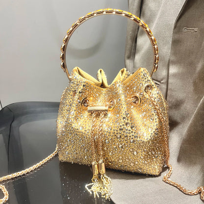 Luxury Rhinestone Bucket Evening Bag