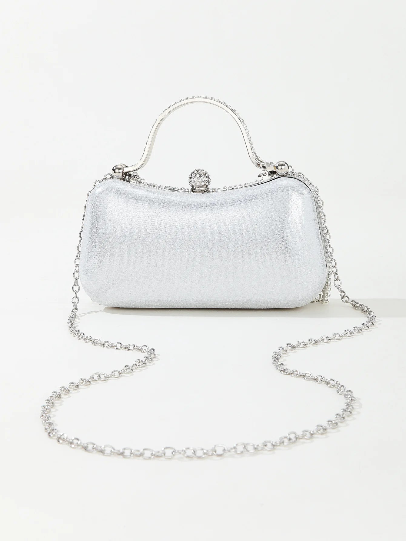 Rhinestone Tassel Handle Evening Bag