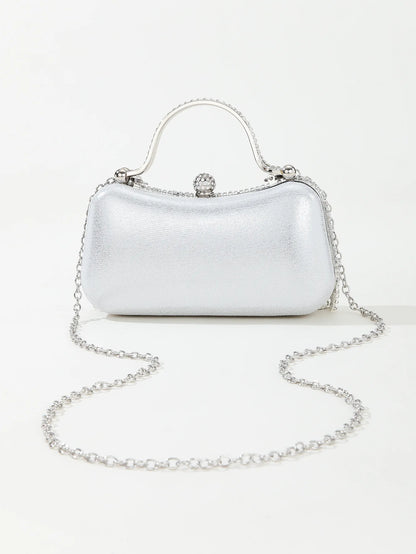 Rhinestone Tassel Handle Evening Bag