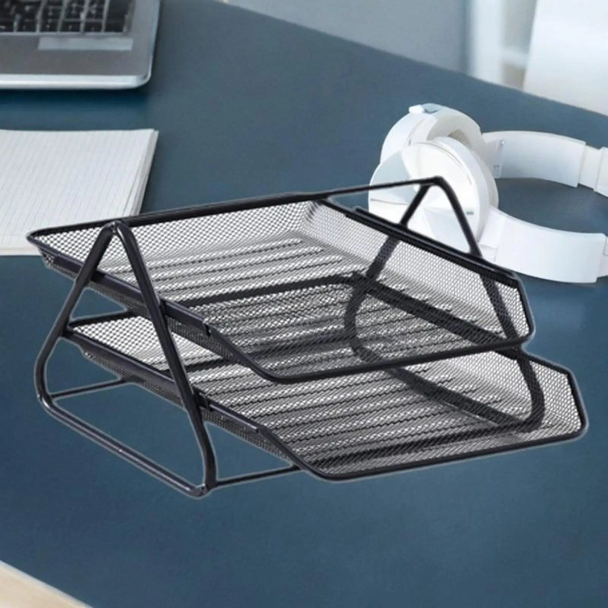 2-Tier Mesh Desktop File Sorter Organizer