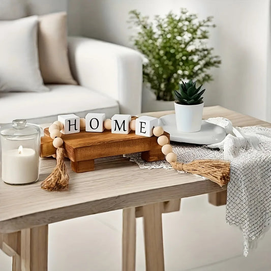 Wooden Letter Bead Tassel Garland
